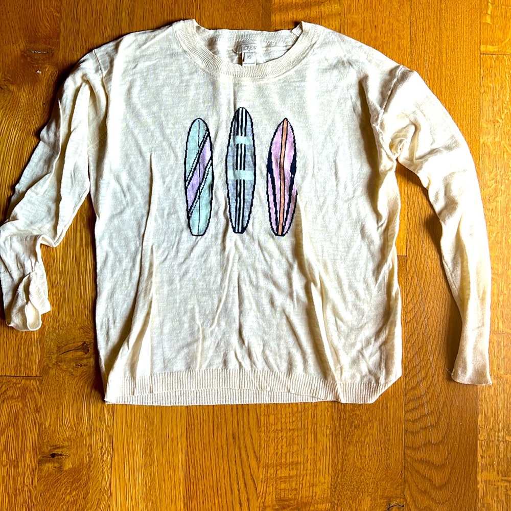 Jcrew beige surfboard summer sweater size xs.